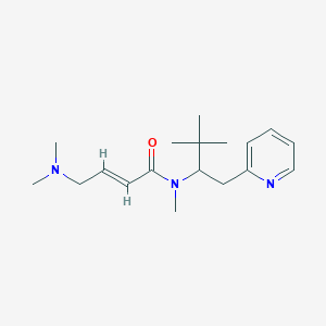 molecular formula C18H29N3O B2473362 (E)-4-(Dimethylamino)-N-(3,3-dimethyl-1-pyridin-2-ylbutan-2-yl)-N-methylbut-2-enamide CAS No. 2411329-62-7
