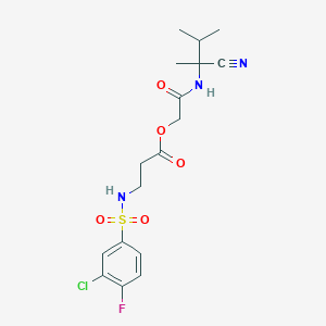 molecular formula C17H21ClFN3O5S B2473363 [(1-Cyano-1,2-dimethylpropyl)carbamoyl]methyl 3-(3-chloro-4-fluorobenzenesulfonamido)propanoate CAS No. 929990-20-5
