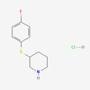 molecular formula C11H15ClFNS B2473364 3-((4-氟苯基)硫代)哌啶盐酸盐 CAS No. 1189952-56-4