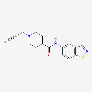 molecular formula C16H17N3OS B2473365 N-(1,2-benzothiazol-5-yl)-1-(prop-2-yn-1-yl)piperidine-4-carboxamide CAS No. 1797119-87-9