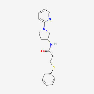 molecular formula C18H21N3OS B2473367 3-(phenylthio)-N-(1-(pyridin-2-yl)pyrrolidin-3-yl)propanamide CAS No. 1798542-37-6
