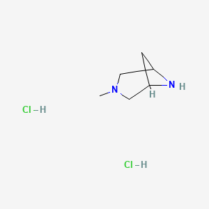 molecular formula C6H14Cl2N2 B2473369 3-Methyl-3,6-diazabicyclo[3.1.1]heptane dihydrochloride CAS No. 2089649-86-3
