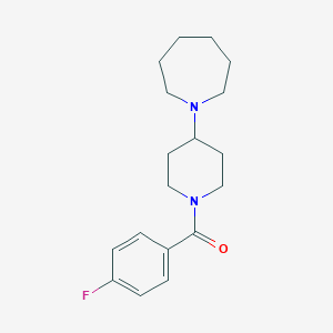 molecular formula C18H25FN2O B247337 1-[1-(4-Fluorobenzoyl)-4-piperidinyl]azepane 