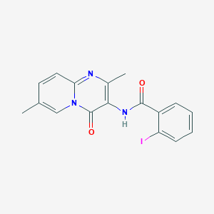 molecular formula C17H14IN3O2 B2473379 N-(2,7-二甲基-4-氧代-4H-吡啶并[1,2-a]嘧啶-3-基)-2-碘苯甲酰胺 CAS No. 946235-07-0