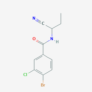 molecular formula C11H10BrClN2O B2473381 4-bromo-3-chloro-N-(1-cyanopropyl)benzamide CAS No. 1521214-64-1