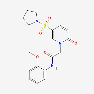 N-(2-methoxyphenyl)-2-(2-oxo-5-pyrrolidin-1-ylsulfonylpyridin-1-yl)acetamide