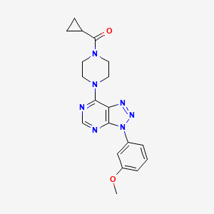 molecular formula C19H21N7O2 B2473386 环丙基(4-(3-(3-甲氧基苯基)-3H-[1,2,3]三唑并[4,5-d]嘧啶-7-基)哌嗪-1-基)甲酮 CAS No. 920414-49-9