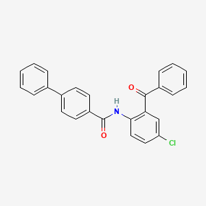 molecular formula C26H18ClNO2 B2473388 N-(2-benzoyl-4-chlorophenyl)-[1,1'-biphenyl]-4-carboxamide CAS No. 313274-81-6