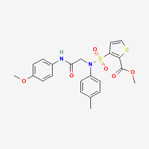 molecular formula C22H22N2O6S2 B2473392 Methyl 3-[{2-[(4-methoxyphenyl)amino]-2-oxoethyl}(4-methylphenyl)sulfamoyl]thiophene-2-carboxylate CAS No. 895265-82-4