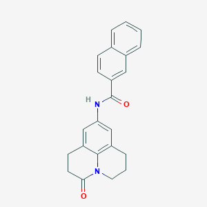 molecular formula C23H20N2O2 B2473397 N-(3-oxo-1,2,3,5,6,7-hexahydropyrido[3,2,1-ij]quinolin-9-yl)-2-naphthamide CAS No. 903339-51-5