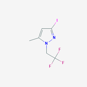 molecular formula C6H6F3IN2 B2473405 3-Iodo-5-methyl-1-(2,2,2-trifluoroethyl)-1H-pyrazole CAS No. 1354704-56-5