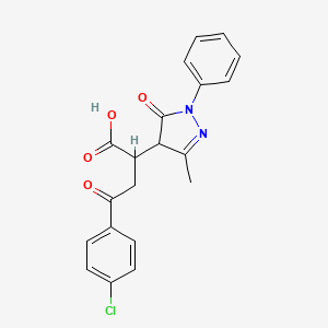 4-(4-chlorophenyl)-2-(3-methyl-5-oxo-1-phenyl-4,5-dihydro-1H-pyrazol-4-yl)-4-oxobutanoic acid
