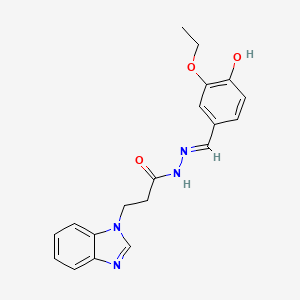 (E)-3-(1H-benzo[d]imidazol-1-yl)-N'-(3-ethoxy-4-hydroxybenzylidene)propanehydrazide