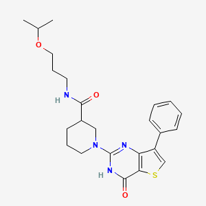 1-{4-oxo-7-phenyl-3H,4H-thieno[3,2-d]pyrimidin-2-yl}-N-[3-(propan-2-yloxy)propyl]piperidine-3-carboxamide