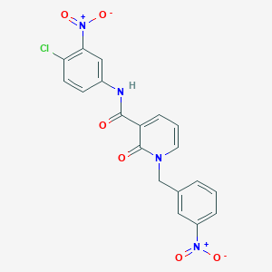 molecular formula C19H13ClN4O6 B2473439 N-(4-chloro-3-nitrophenyl)-1-(3-nitrobenzyl)-2-oxo-1,2-dihydropyridine-3-carboxamide CAS No. 941953-37-3