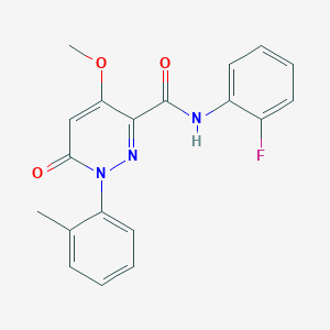 molecular formula C19H16FN3O3 B2473450 N-(2-fluorophenyl)-4-methoxy-1-(2-methylphenyl)-6-oxopyridazine-3-carboxamide CAS No. 941944-42-9