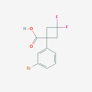 molecular formula C11H9BrF2O2 B2473460 1-(3-Bromophenyl)-3,3-difluorocyclobutane-1-carboxylic acid CAS No. 1784485-46-6