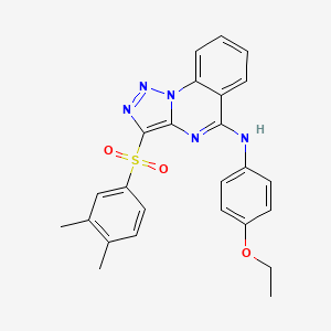molecular formula C25H23N5O3S B2473461 3-(3,4-dimethylphenyl)sulfonyl-N-(4-ethoxyphenyl)triazolo[1,5-a]quinazolin-5-amine CAS No. 872197-44-9