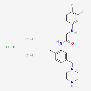 molecular formula C20H27Cl3F2N4O B2473472 GW791343 trihydrochloride CAS No. 1019779-04-4; 1019779-04-4 ; 309712-55-8