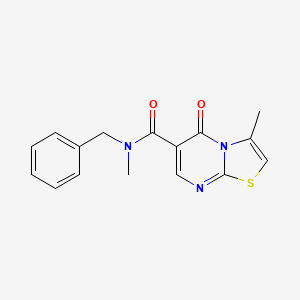 molecular formula C16H15N3O2S B2473477 N-苄基-N,3-二甲基-5-氧代-5H-[1,3]噻唑并[3,2-a]嘧啶-6-甲酰胺 CAS No. 851944-67-7