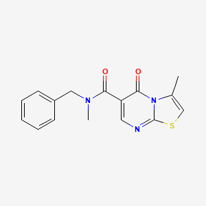 molecular formula C16H15N3O2S B2473477 N-benzyl-N,3-diméthyl-5-oxo-[1,3]thiazolo[3,2-a]pyrimidine-6-carboxamide CAS No. 851944-67-7