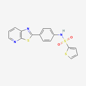 molecular formula C16H11N3O2S3 B2473484 N-[4-([1,3]thiazolo[5,4-b]pyridin-2-yl)phenyl]thiophene-2-sulfonamide CAS No. 909091-66-3
