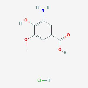 molecular formula C8H10ClNO4 B2473487 3-氨基-4-羟基-5-甲氧基苯甲酸盐酸 CAS No. 15785-53-2