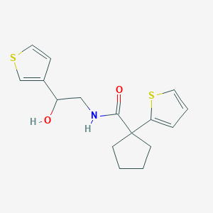 molecular formula C16H19NO2S2 B2473497 N-(2-羟基-2-(噻吩-3-基)乙基)-1-(噻吩-2-基)环戊烷甲酰胺 CAS No. 1251553-09-9
