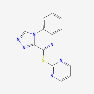 molecular formula C13H8N6S B2473506 2-嘧啶基[1,2,4]三唑并[4,3-a]喹喔啉-4-基硫醚 CAS No. 477853-41-1