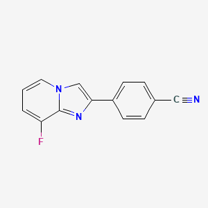 molecular formula C14H8FN3 B2473508 4-(8-氟代咪唑并[1,2-a]吡啶-2-基)苯甲腈 CAS No. 2366994-15-0