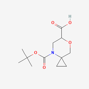 molecular formula C12H19NO5 B2473510 4-[(2-甲基丙烷-2-基)氧羰基]-7-氧杂-4-氮杂螺[2.5]辛烷-6-羧酸 CAS No. 2402829-08-5