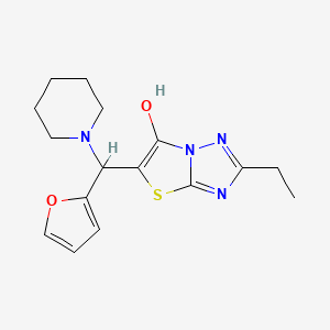 molecular formula C16H20N4O2S B2473514 2-Ethyl-5-(furan-2-yl(piperidin-1-yl)methyl)thiazolo[3,2-b][1,2,4]triazol-6-ol CAS No. 886905-42-6