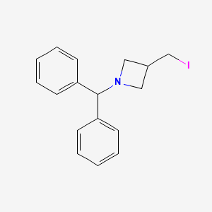 molecular formula C17H18IN B2473518 1-Benzhydryl-3-(iodomethyl)azetidine CAS No. 1956319-67-7