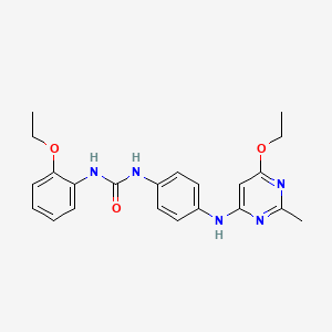 molecular formula C22H25N5O3 B2473523 1-(4-((6-Ethoxy-2-methylpyrimidin-4-yl)amino)phenyl)-3-(2-ethoxyphenyl)urea CAS No. 1021090-99-2