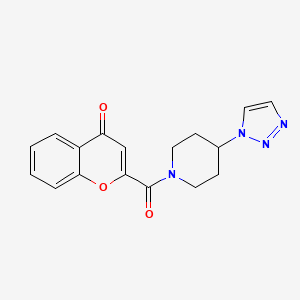 molecular formula C17H16N4O3 B2473526 2-(4-(1H-1,2,3-triazol-1-yl)piperidine-1-carbonyl)-4H-chromen-4-one CAS No. 2320466-44-0