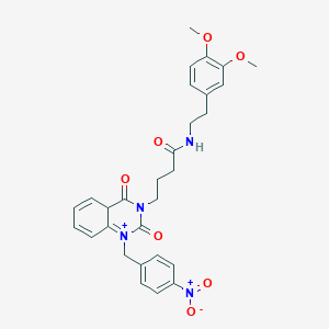 molecular formula C29H30N4O7 B2473529 N-[2-(3,4-二甲氧基苯基)乙基]-4-{1-[(4-硝基苯基)甲基]-2,4-二氧代-1,2,3,4-四氢喹唑啉-3-基}丁酰胺 CAS No. 899916-44-0