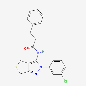 N-[2-(3-chlorophenyl)-4,6-dihydrothieno[3,4-c]pyrazol-3-yl]-3-phenylpropanamide