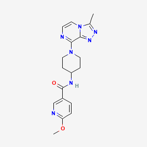 molecular formula C18H21N7O2 B2473541 6-Methoxy-N-(1-(3-Methyl-[1,2,4]triazolo[4,3-a]pyrazin-8-yl)piperidin-4-yl)nicotinamid CAS No. 2034516-64-6