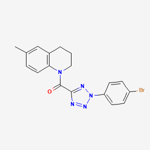 molecular formula C18H16BrN5O B2473551 (2-(4-溴苯基)-2H-四唑-5-基)(6-甲基-3,4-二氢喹啉-1(2H)-基)甲酮 CAS No. 1396883-38-7