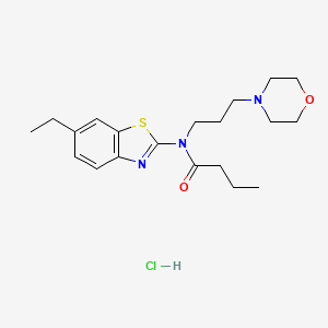 molecular formula C20H30ClN3O2S B2473556 盐酸N-(6-乙基苯并[d]噻唑-2-基)-N-(3-吗啉基丙基)丁酰胺 CAS No. 1215557-05-3