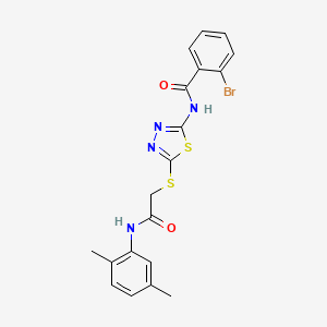 molecular formula C19H17BrN4O2S2 B2473560 2-溴-N-[5-[2-(2,5-二甲苯胺基)-2-氧代乙基]硫代-1,3,4-噻二唑-2-基]苯甲酰胺 CAS No. 392295-05-5