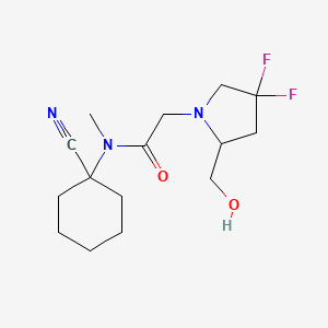 molecular formula C15H23F2N3O2 B2473564 N-(1-Cyanocyclohexyl)-2-[4,4-difluoro-2-(hydroxymethyl)pyrrolidin-1-yl]-N-methylacetamide CAS No. 2223951-90-2