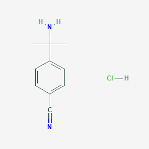 molecular formula C10H13ClN2 B2473567 4-(2-氨基丙烷-2-基)苯甲腈；盐酸盐 CAS No. 2503209-35-4