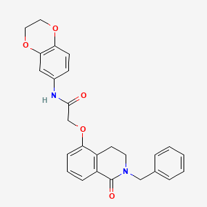 molecular formula C26H24N2O5 B2473572 2-[(2-benzyl-1-oxo-3,4-dihydroisoquinolin-5-yl)oxy]-N-(2,3-dihydro-1,4-benzodioxin-6-yl)acetamide CAS No. 850905-61-2