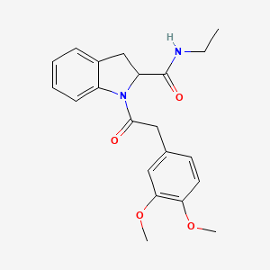molecular formula C21H24N2O4 B2473574 1-(2-(3,4-dimethoxyphenyl)acetyl)-N-ethylindoline-2-carboxamide CAS No. 1100790-85-9