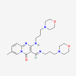 molecular formula C24H36N6O3 B2473576 7-Methyl-2-(3-morpholin-4-ylpropylamino)-3-(3-morpholin-4-ylpropyliminomethyl)pyrido[1,2-a]pyrimidin-4-one CAS No. 1164527-94-9