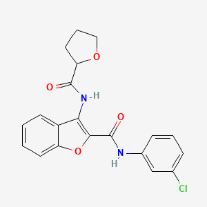molecular formula C20H17ClN2O4 B2473587 N-(3-chlorophenyl)-3-(tetrahydrofuran-2-carboxamido)benzofuran-2-carboxamide CAS No. 888464-30-0