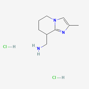 molecular formula C9H17Cl2N3 B2473591 (2-甲基-5,6,7,8-四氢咪唑并[1,2-a]吡啶-8-基)甲胺二盐酸盐 CAS No. 2173999-71-6