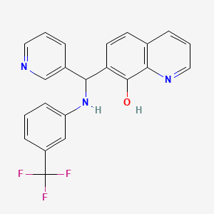 molecular formula C22H16F3N3O B2473598 7-[吡啶-3-基-[3-(三氟甲基)苯胺]甲基]喹啉-8-醇 CAS No. 308298-19-3
