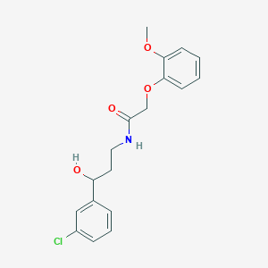 N-(3-(3-chlorophenyl)-3-hydroxypropyl)-2-(2-methoxyphenoxy)acetamide